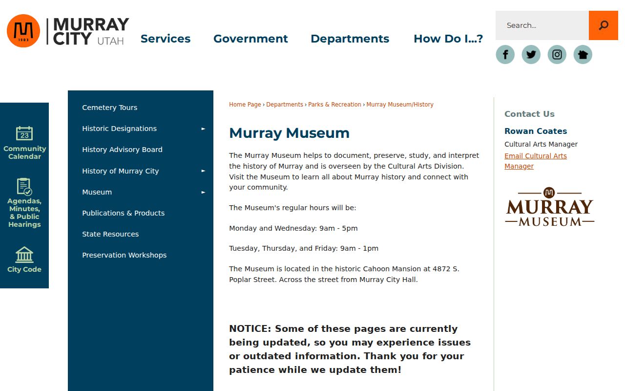 Murray Museum history and family research collection