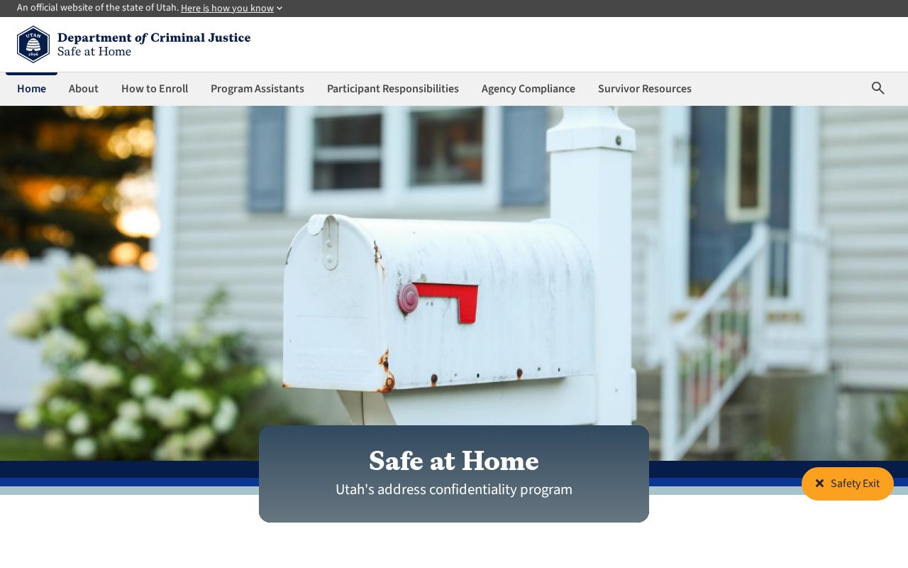 Utah Safe at Home address confidentiality information