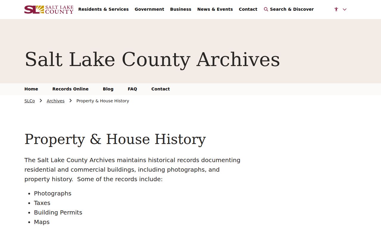 Salt Lake County house history records for a Murray address