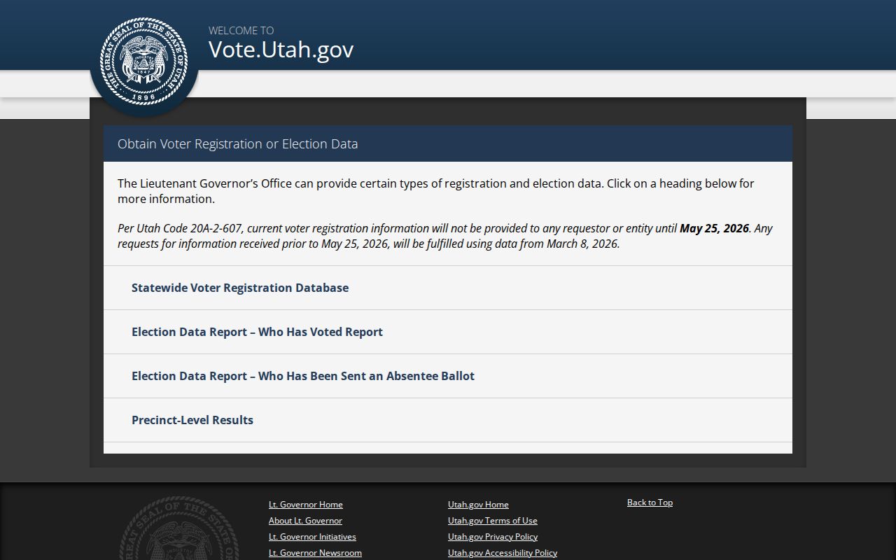 Utah voter file request information